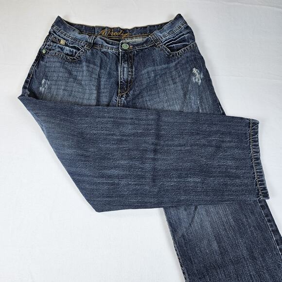 A Prodigee Distressed Y2K Jean Faux Leather Pocket Flap Southpole Blue Men 36x29 - Picture 14 of 14